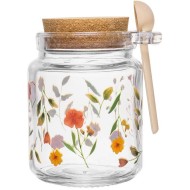 Pote 250ml Redondo com Tampa E Colher Encanto Vidro 